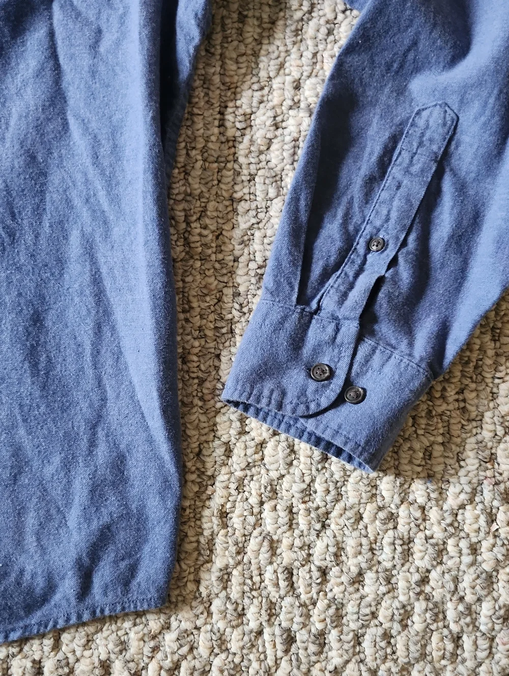 Men's Casual Blue Button-Up Shirt